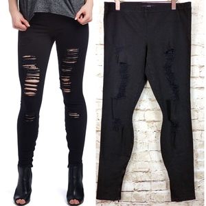 Joes Jeans Destroyed Distressed Leggings Ankle Zip